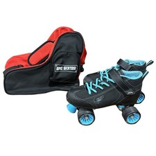 Pacer GTX 500 Roller Skates Size 8 Mens Black Teal Speed Derby Quad  Travel Bag
