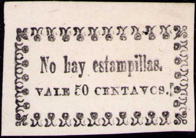 COLOMBIA - CALI - 50c PROVISIONAL ISSUE - PLATE II - 1879 - Yvert NL - Sc NL RR