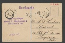Malta 1913 postcard to  Cospicua from Austria with Postman s handstamp No 13 (b)