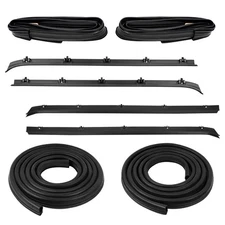 8PCS Door Seal Window Run Channel Sweep Felt Rubber Weatherstrip Kit Compatib...