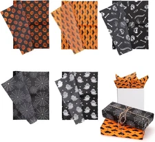 XIHIRCD 30 Sheets Halloween Packaging Tissue Papers, 5 Styles, 6 Sheets Each, 35