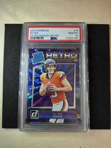 2024 Panini Donruss Bo Nix Rated Rookie Retro #19 PSA 10
