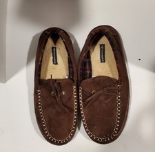 DOCKERS MEN'S MOCCASIN SLIPPER LOAFER BROWN SUEDE SIZE: 8-9