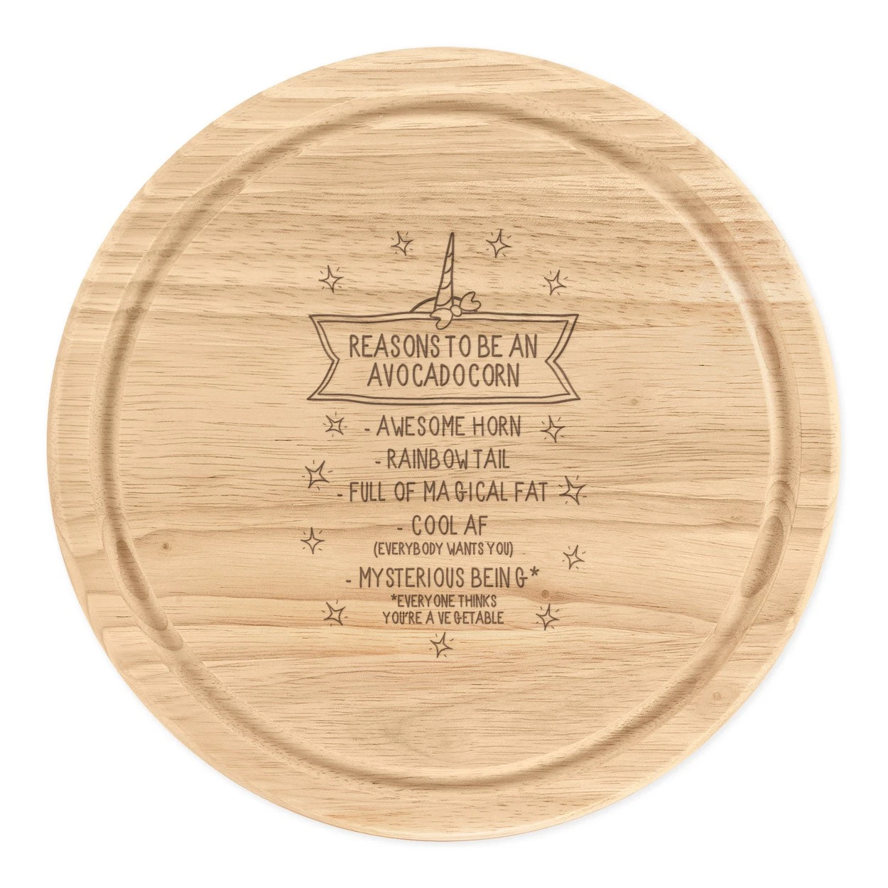Reasons To Be An Avocadocorn Round Chopping Cheese Board Avocado Unicorn Funny