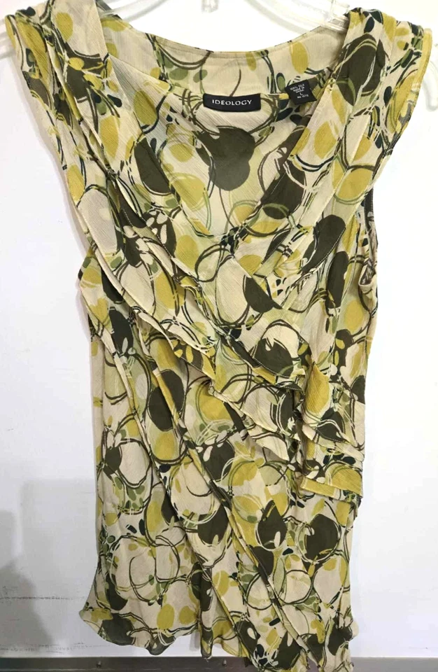 Идеология 100% шелк блузка женщин большой чистый слой кокетка вамп новый без ЯРЛЫКОВ A350 - Изображение 2 из 4