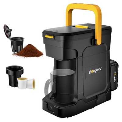 BougeRV Portable Coffee Machine with 18V Battery & K Cup Cordless Coffee Marker
