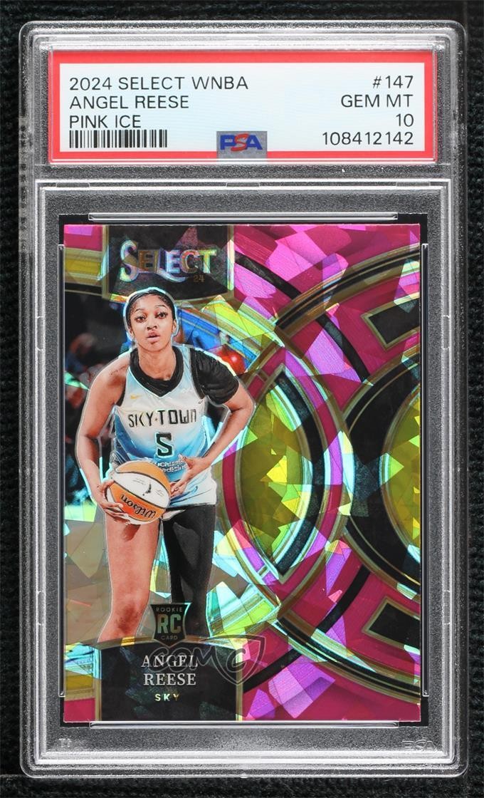 2024 Select WNBA Premier Level Pink Ice Prizm Angel Reese PSA 10 Rookie RC 0s2
