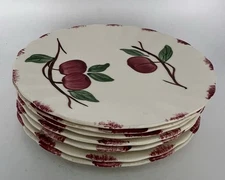 Blue Ridge Crabapple 7 Bread Plates Red Birder 6 1/4” Across USA
