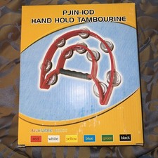 Pro half moon double cutaway New in box Red Hand Hold Tambourine full size