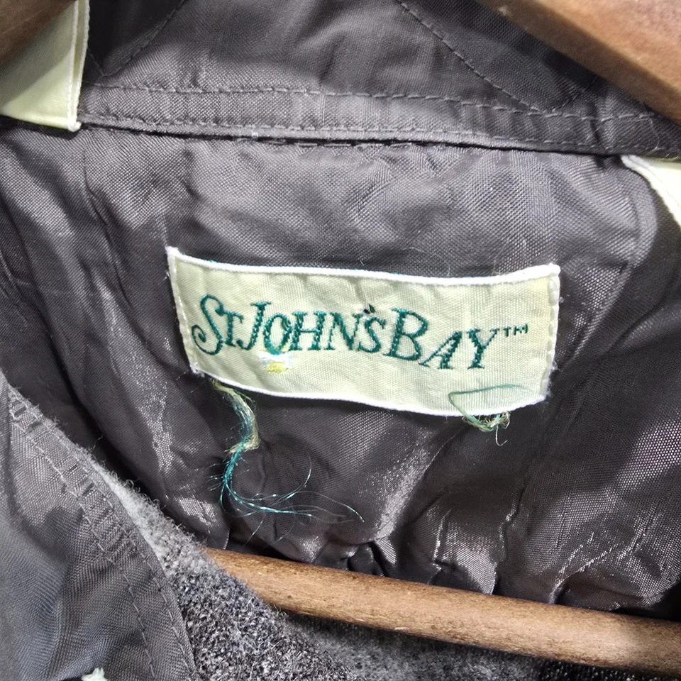 Vintage Wool Shirt Mens Large Brown Gray Button Up Plaid Shacket Buffalo - Image 3 of 4