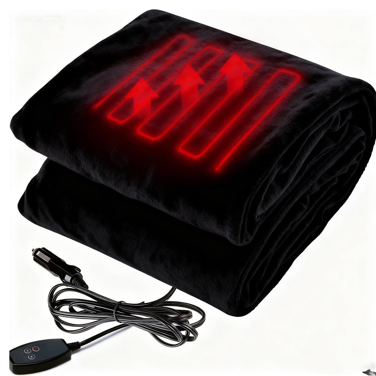 Big Ant Electric Car Blanket 12V Heated Car Blanket with 4 Hours