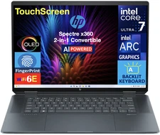 HP Spectre x360 16 Touch Laptop 2880x1800 Intel Ultra 7-155H 32GB 512GB SSD W11H