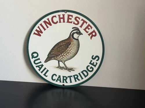 HI GLOSS!! Winchester Hunting Quail Cartridges Vintage Style Metal Sign