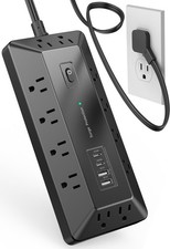 Surge Protector Power Strip with USB Ports, 12 Outlets 2 USB-2 USB-A, 6 Ft Fl...