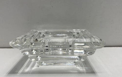 Shannon Crystal Stepped Square Votive Candle Holder Clear 4 Inch Vintage