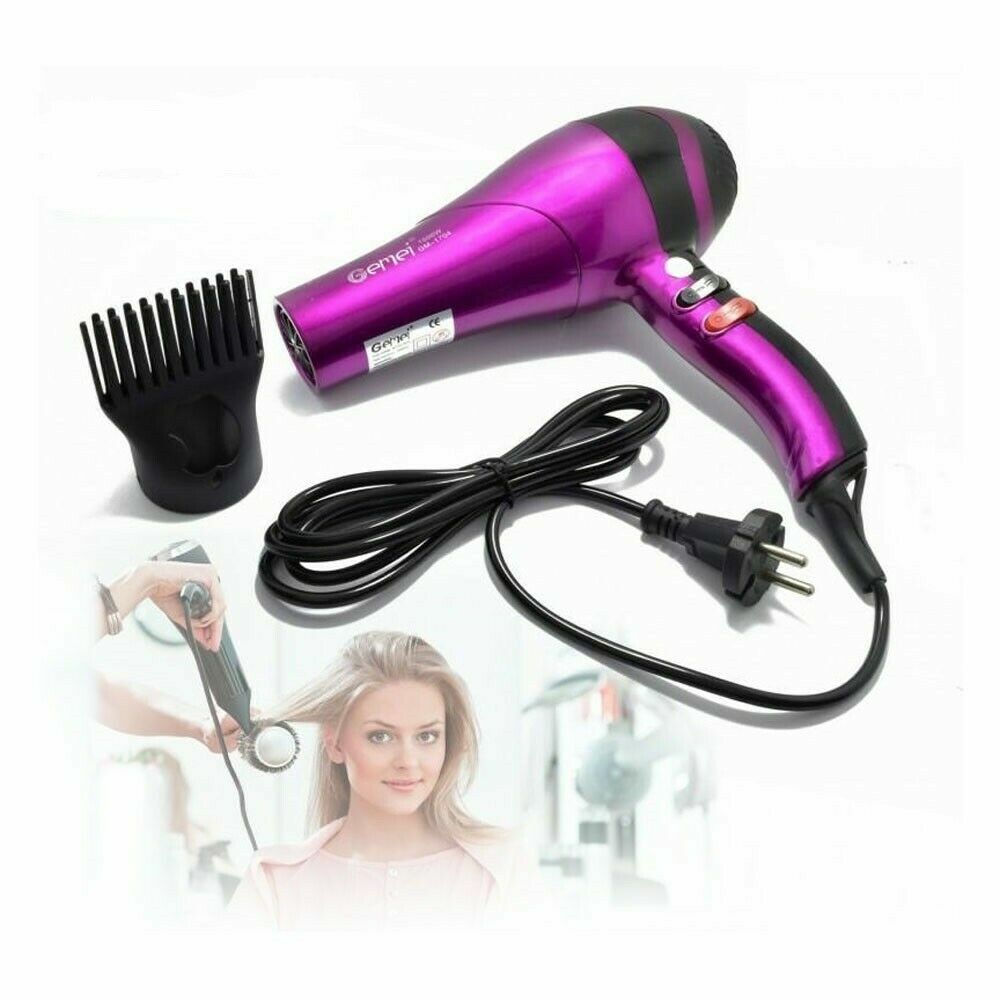 Asciugacapelli Professionale GM-1704 1500W con Diffusore e 3 Velocità