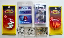 Lot of 50:  JR's E-Z On Sinkers VMC Propack Hooks Mustad Ultra Point Hooks, more