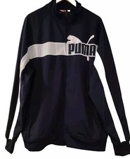 Puma Black/White Retro Track Jacket XL Athleisure Full Zip Sweatshirt