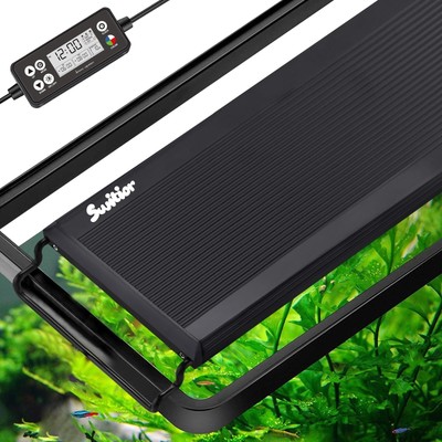Aquarium Light Programmable Fish Tank Light with Blue Backlit LCD Screen, Adj...