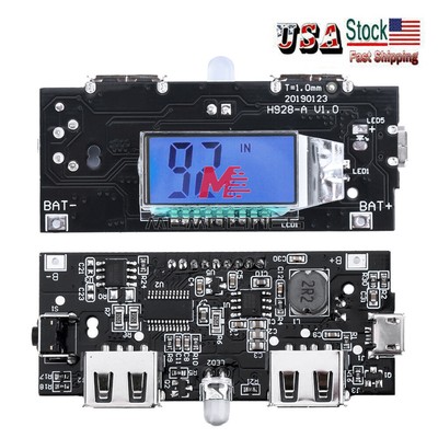 Dual USB 5V Mobile Power Bank 18650 Battery Charger Digital Power Module USA