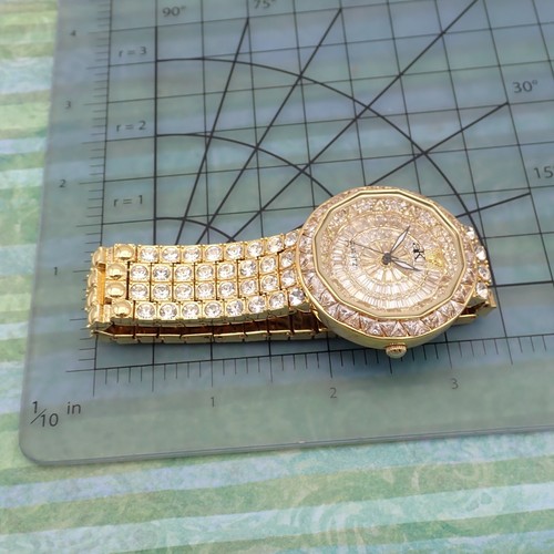 Stunning AK 2425-LG Clear Rhinestone Crystal Gold Tone Watch Bracelet 6 1/4" - Picture 7 of 7