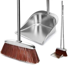 Household Broom and Dustpan Set, 56" Kitchen Broom and Dustpan Combo Set