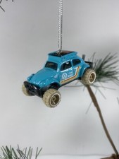 Volkswagen VW Baja Bug Custom Christmas Car Ornament 1/64 Die-cast Blue