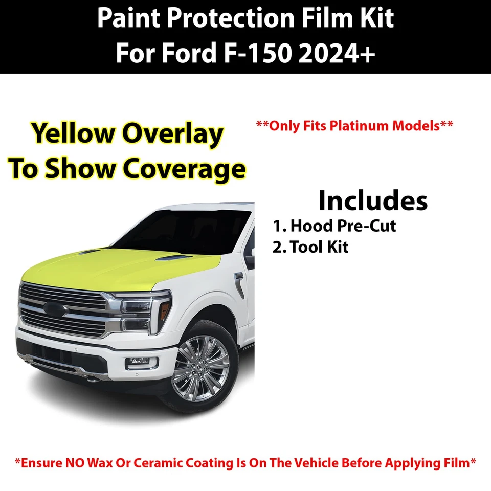 Kit PPF de película de protección de pintura de capó precortado sujetador transparente para Ford F150 2024+ Foto 2 de 4