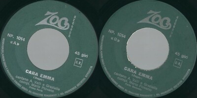 45 RPM Record Complex Mario Piovano / A. Valli And Graziella - Dear Emma