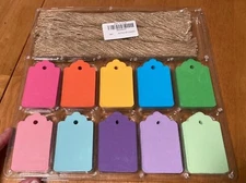 PH PERKHOMY 360 Pcs Gift Tags with String, 10 Colors Blank 360 Pcs (1.7x2.8 in)
