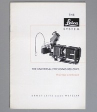 Leica The Universal Focusing Bellows Their Use and Scope: 1953 Brochure