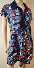 MARC BY MARC JACOBS Black Blue Pink Cotton Floral Print Short Sleeve Dress US8