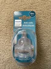 Philips AVENT Anti-Colic Baby Bottle Nipple 0m Newborn Flow Pack of 2 Nipples