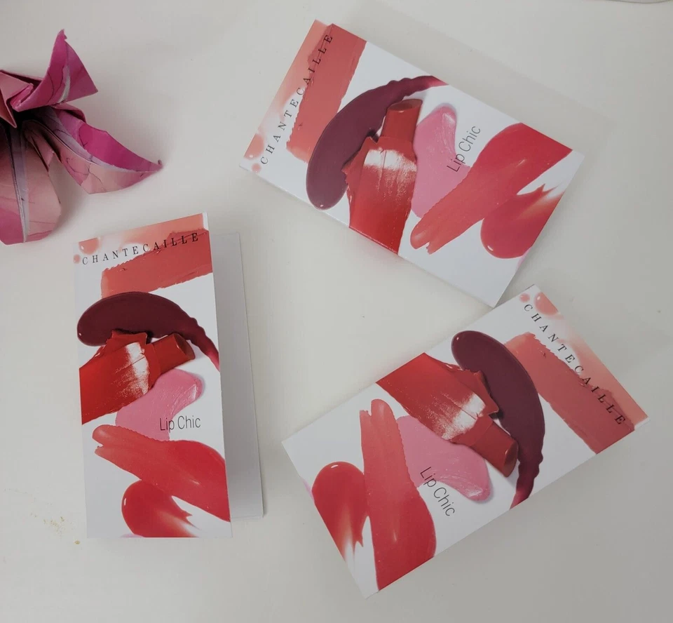CHANTECAILLE Lip Chic Carded Lipstick Samples Camellia, Tea Rose, Tuberose - Image 2 of 3