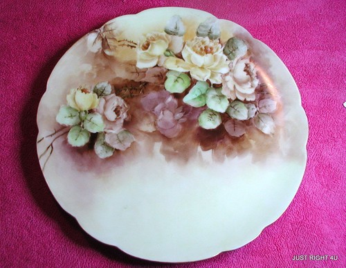 Haviland Hand Painted (Yellow Roses) 8 5/8" PLATE Signed JEJ Exc