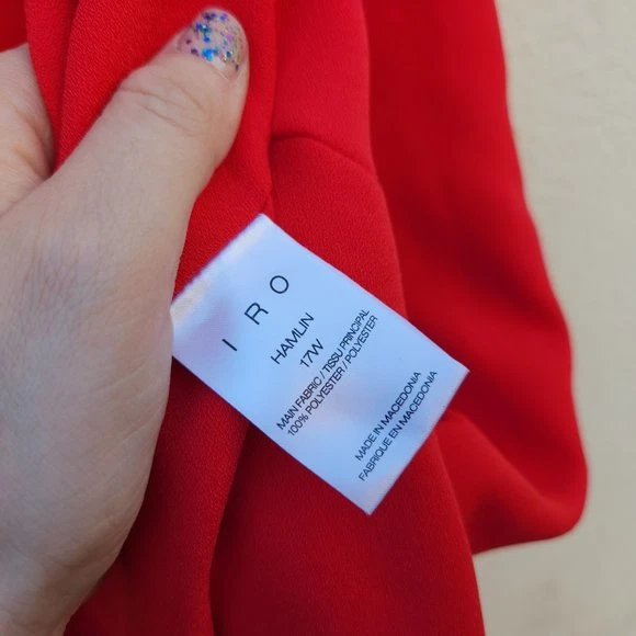 VETEMENTS Abito donna IRO senza maniche asimmetrico Hamlin scollo a scoop senza maniche rosso taglia XL
