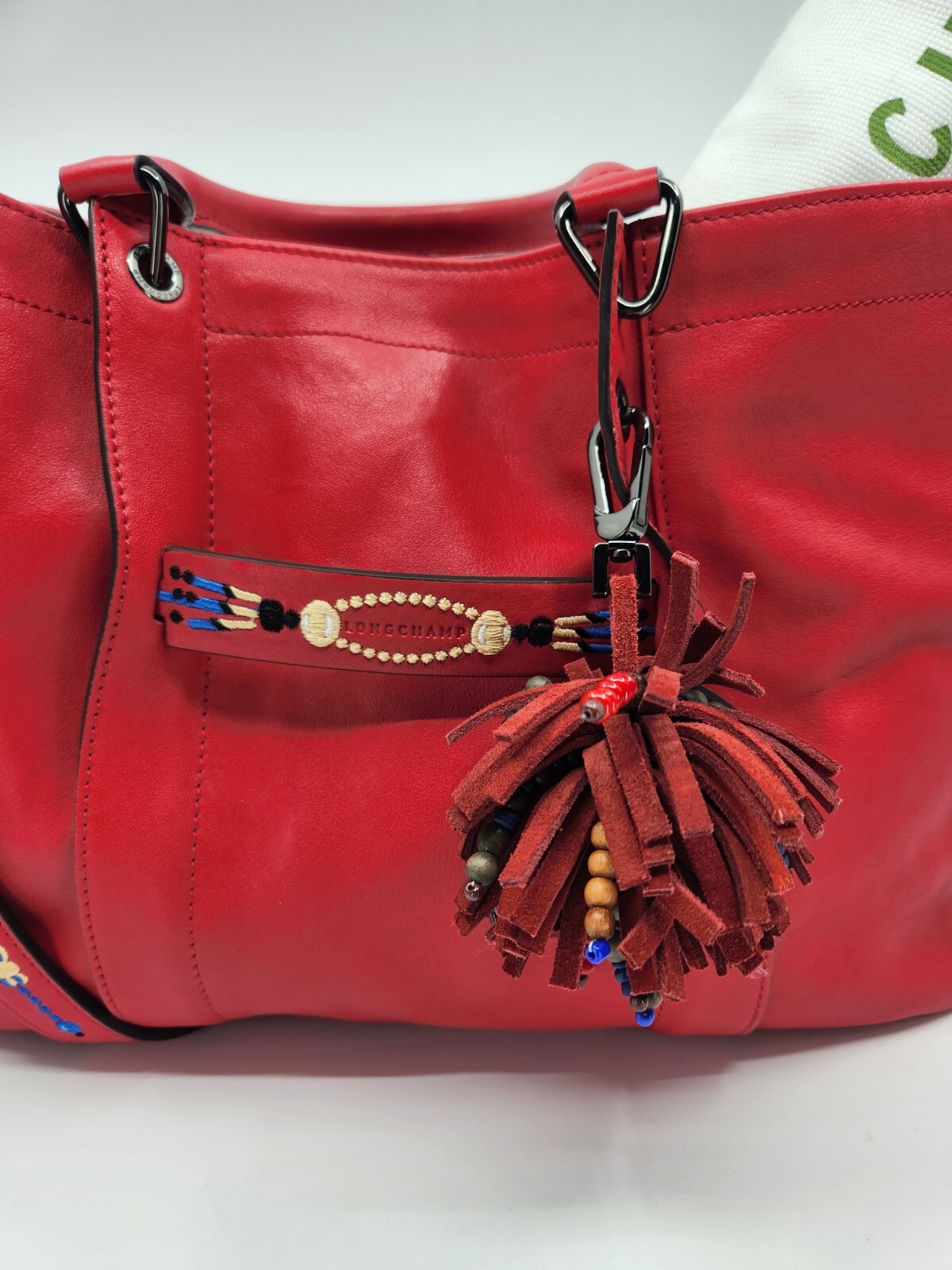 Longchamp 3D Massai Medium Embroidered Beaded Tassel Limited Edition RARE NWOT image 9