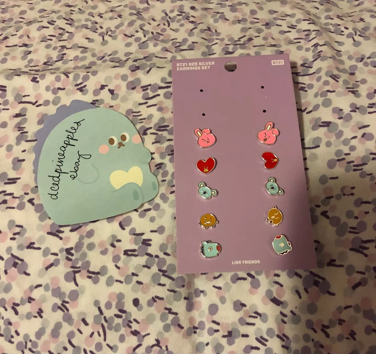 BT21 Line Friends Sterling Silver 925 Earrings Earring Pick