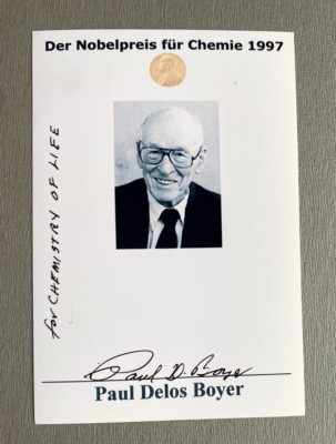 PAUL DELOS BOYER ( 2018) Nobelpreis Chemie 1997 signed Foto 10x15 Autogramm