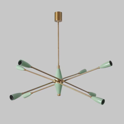 Eight Arm Light Brass Sputnik Starburst Ceiling Chandelier Handmade Ceiling Lamp