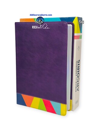 Biblia de Estudio Arco Iris Pastoral Reina Valera 1960 morado para mujer