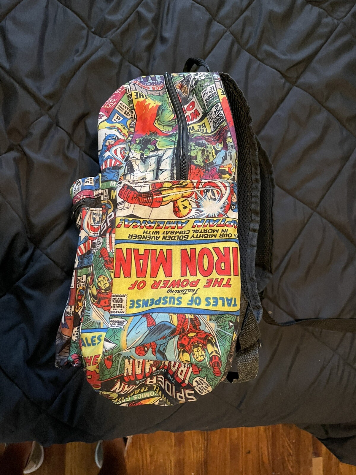 Marvel Comic Book Print Backpack School Book Bag … - image 3