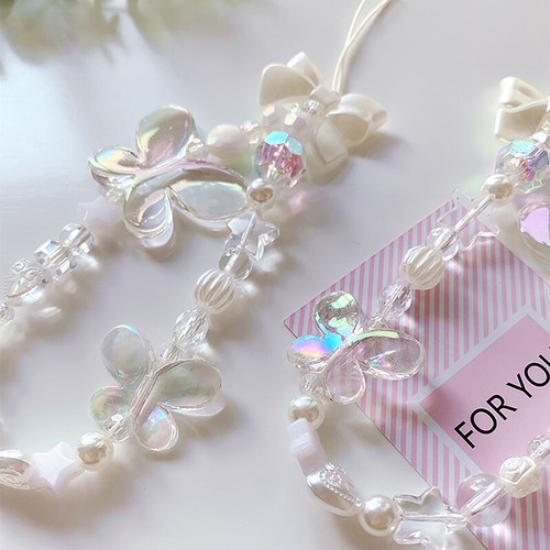 Pearl Love Mobile Phone Chain Beaded Mobile Phone Lanyard Short Portable Cha _ou - Zdjęcie 4 z 8