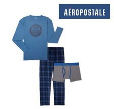 Men's Pajamas Aeropostale Sleepwear Loungewear Rare Gift Set Box 3-Piece SM - XL