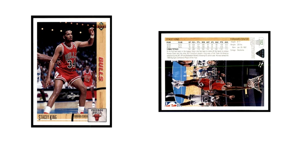 1991 Upper Deck Stacey King Basketball Cards #182 - Image 3 of 3