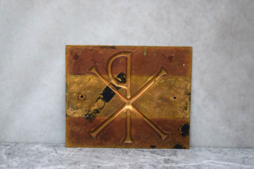 Hand Embossed Chi Rho On Bronze, Religious Symbolism (CU55) Chalice Co. - Picture 4 of 6