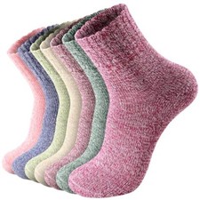 Pleneal Wool Socks for Women - Womens Wool Socks 7 Pairs Solid Color, 5-9