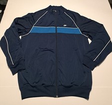 Nike Men's Large Full Zip Athletic Track Jacket Blue Zipped Pockets