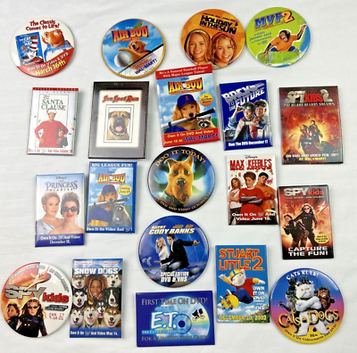 #ad Walmart Lot of 20 Employee Buttons Badge Kids Movies Santa Clause Air Bud VTG $17.99