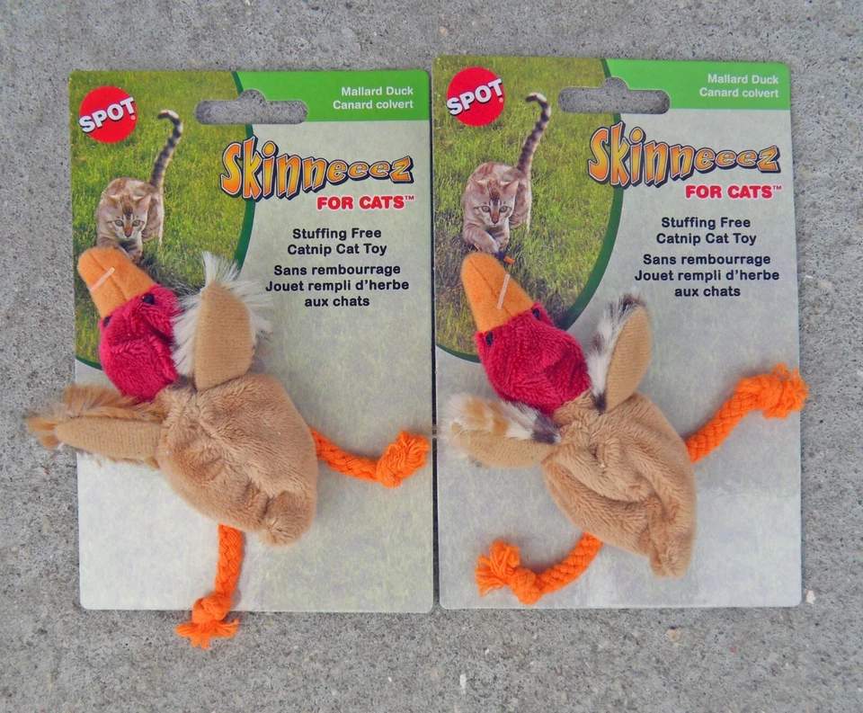3 New Spot Skinneeez Stuffing Free & Catnip Filled Cat Toy- Mallard Duck - Image 2 of 4